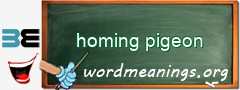 WordMeaning blackboard for homing pigeon